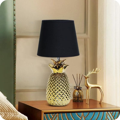 Lampe de chevet Céramique | Ananas Or